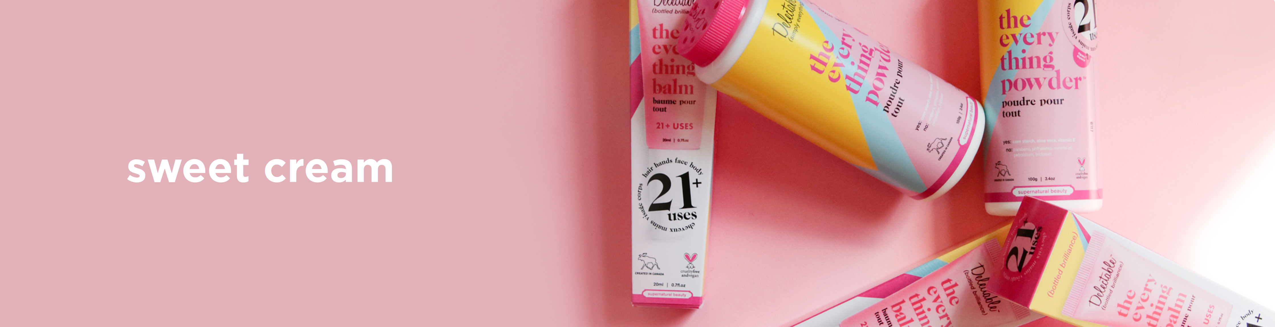 Cake Sweet Cream Scented Products | Multipurpose Balms and Powders